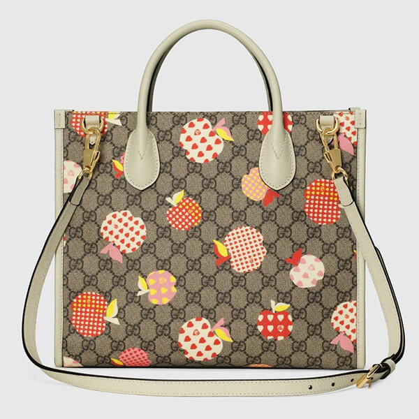 2021-22AW グッチ レポム トートバッグ 偽物 アップル＆ハート スモール リンゴ 男女 GG 65998322KFG9799
