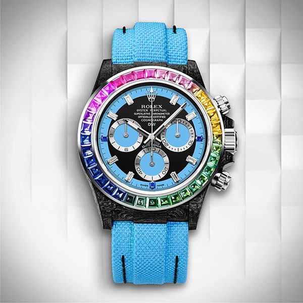 ロレックス DiW コピー カーボン デイトナ RAINBOW BLUE新作入手困難