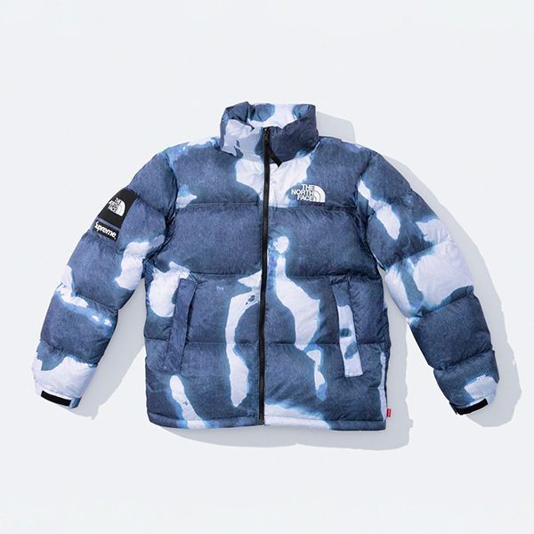 お洒落で可愛いヌプシ 偽物 シュプリーム x ノースフェイス コラボ Denim Print