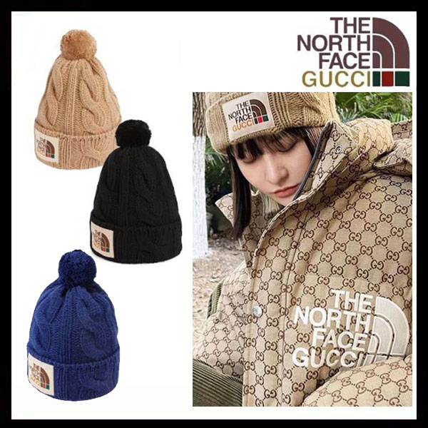 グッチ ノースフェイス ニット帽 偽物 キャップ グッチ NORTHFACE コラボ 2023新作