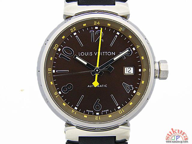 ヴィトン 時計コピータンブール ＧＭＴ Q1131 ブラウン文字盤 メンズ