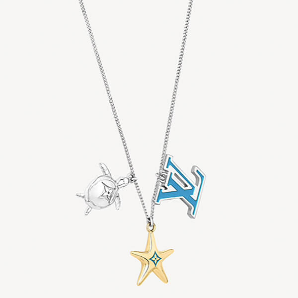 ルイヴィトン ネックレス コピー 3つのペンダントが揺れるデザイン☆LV☆ペンダント LVタートル M00280