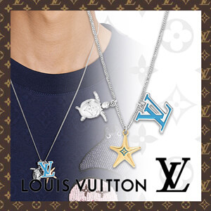 ルイヴィトン ネックレス コピー 3つのペンダントが揺れるデザイン☆LV☆ペンダント LVタートル M00280