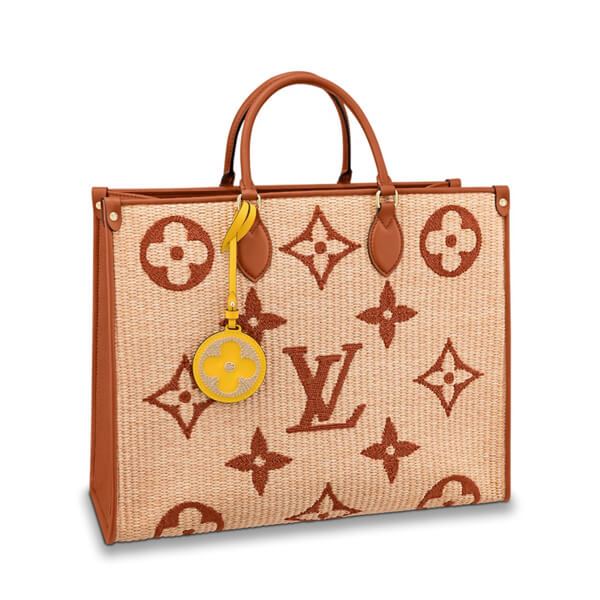 ルイヴィトン オンザゴー コピー ラフィア LV GM トートバッグ  モノグラム M57644