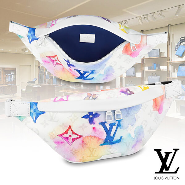ルイヴィトン ウエストポーチ 偽物 LV ウォーターカラー WATERCOLOR 新作☆バムバック ショルダー 白 M45759