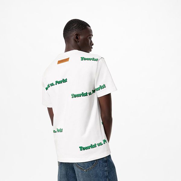 新作★ルイヴィトン Tシャツ エブリデイLV 偽物 TOURIST VS PURIST プリンテッド 1A971R