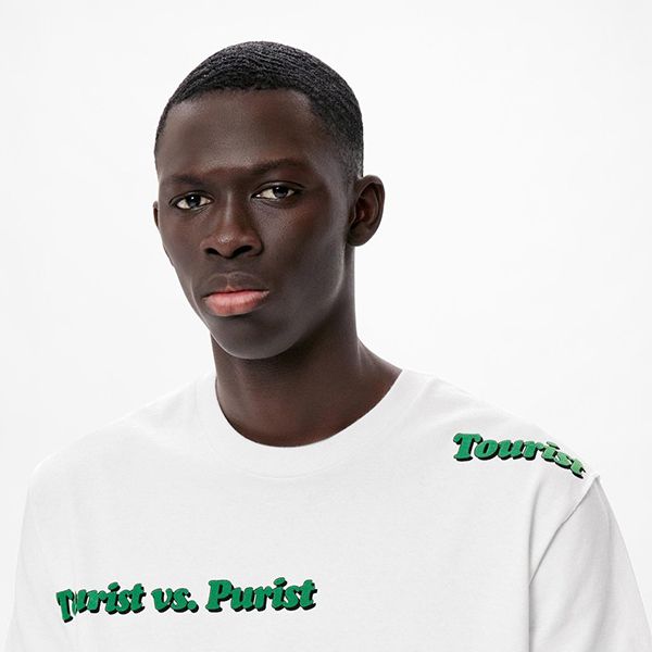 新作★ルイヴィトン Tシャツ エブリデイLV 偽物 TOURIST VS PURIST プリンテッド 1A971R