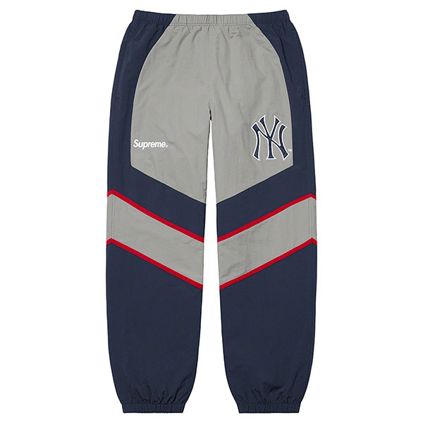 FW21 シュプリーム x ニューヨーク ヤンキース トラックパンツ 偽物