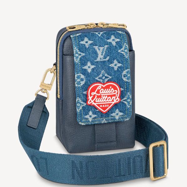NIGO コラボ ルイヴィトン ショルダーバッグ 偽物 ダブルフォンポーチ M81060