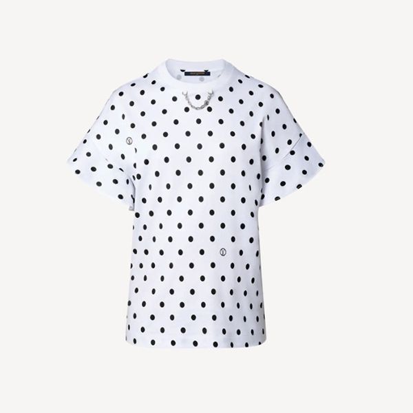 ルイヴィトン Tシャツ 偽物 半袖 水玉柄 コットン ロゴ お洒落に 1A9Y2O