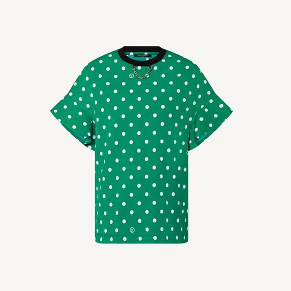 ルイヴィトン Tシャツ 偽物 半袖 水玉柄 コットン ロゴ お洒落に 1A9Y2O