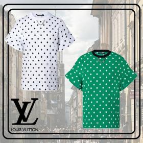ルイヴィトン Tシャツ 偽物 半袖 水玉柄 コットン ロゴ お洒落に 1A9Y2O