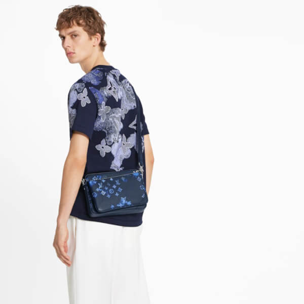 ルイヴィトン Tシャツ 偽物 Tシャツ ウォーターカラー モノグラム 半袖 1A8QWG