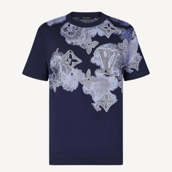 ルイヴィトン Tシャツ 偽物 Tシャツ ウォーターカラー モノグラム 半袖 1A8QWG