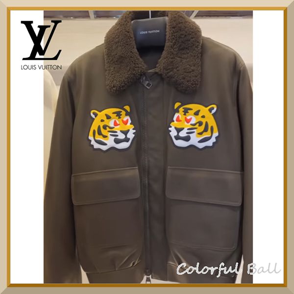 ルイヴィトン レザージャケット コピー LV x NIGO レザーブルゾンウィズタイガーパッチ 1A9K3Q大人気！注目度抜群！