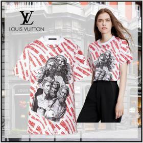 人気【ルイヴィトン】スランティドシグネチャーバストTシャツ 偽物1A9BJI