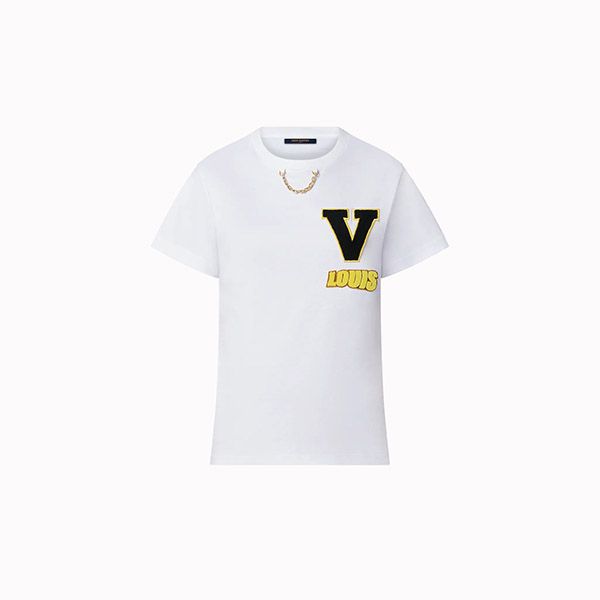 22新作 ルイヴィトン ロゴパッチ コピーユニバーシティ Tシャツ 半袖 1A9O3A