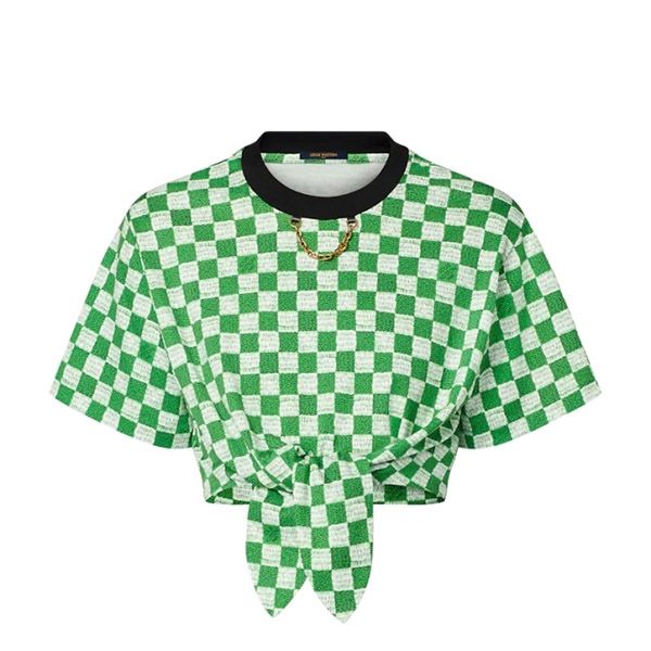 新色☆希少 ルイヴィトン マッチダミエセルフタイTシャツ 激安 1AAAEN