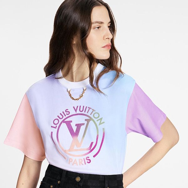 【新作】ルイヴィトン グラディエントLVサークルTシャツ 偽物 1AA0EA