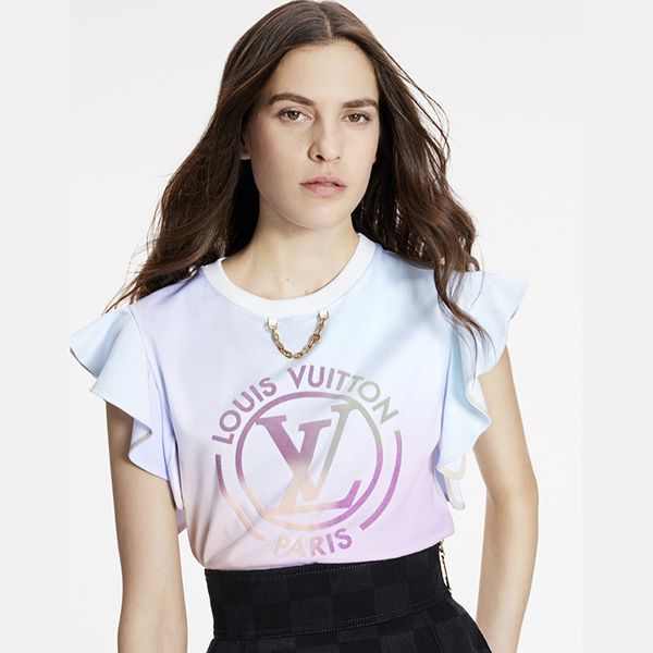 22SS人気ルイヴィトン サークルフラウンススリーブTシャツ スーパーコピー1A9YEX
