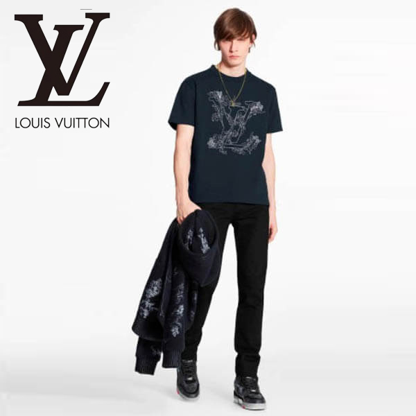 ルイヴィトン Tシャツ コピー★ ★エンブロイダリーLVフラワー 1A89VY