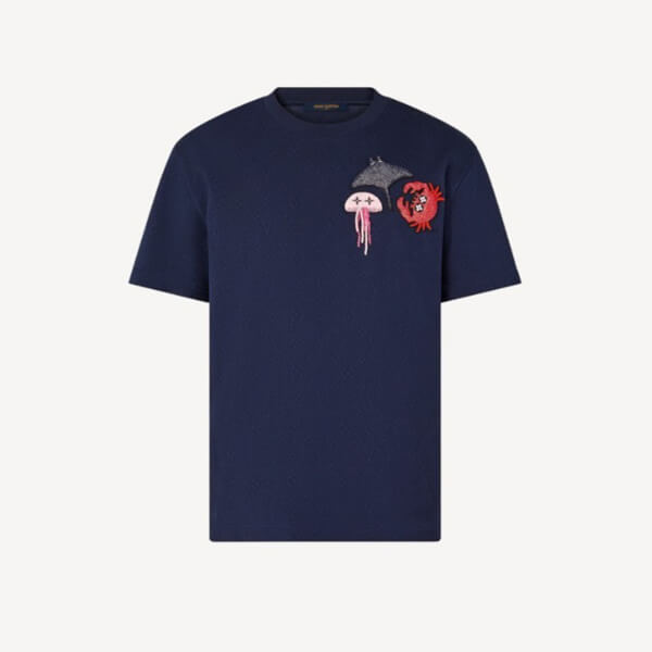 LV ルイヴィトン Tシャツ 偽物 ビーズアニマルアンドモノグラムTシャツ 1A8R2I