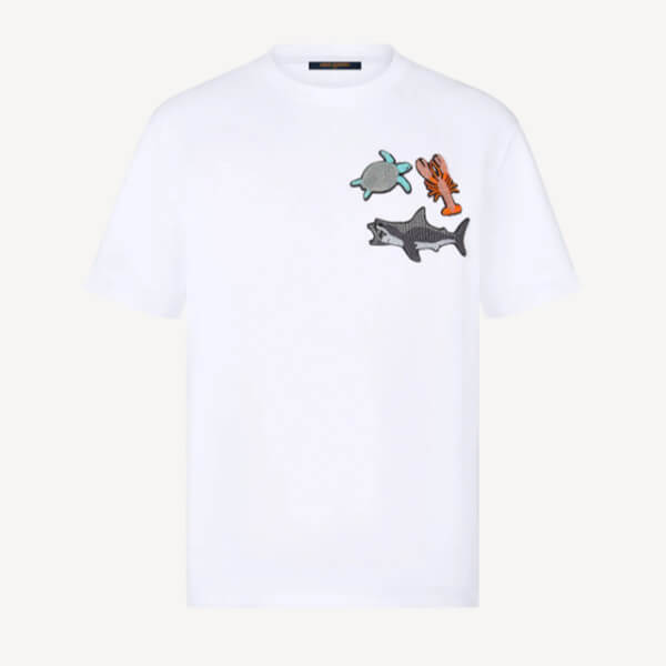 ルイヴィトン Tシャツ 偽物【WATERCOLOR】ビーズアニマルアンドモノグラム 1A8QXO
