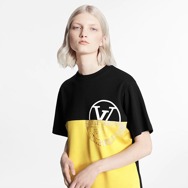 【レア】ルイヴィトン Tシャツ 偽物 ワールドロゴカラーブロック 1A83MG
