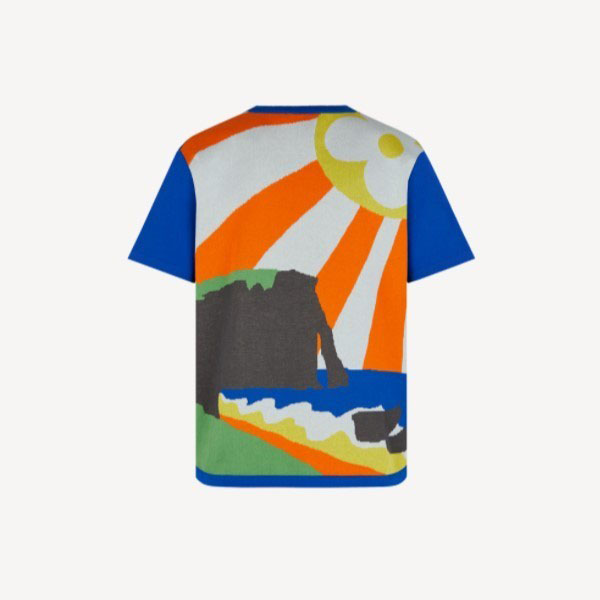 【新作】ルイヴィトン Tシャツ スーパーコピー   LVMインターシャTシャツ コットン ブルー 1A8H2C