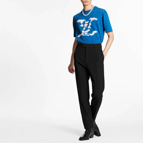 21FW ルイヴィトン Tシャツ コピー クラウドジャカードTシャツ 半袖 1A8A7X