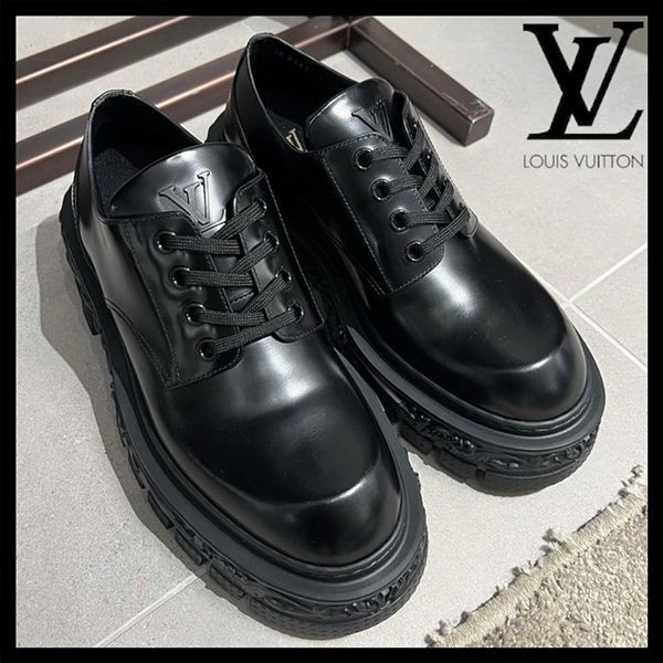 ◆​ルイヴィトン◆メンズシューズ LV バロックライン ダービー 偽物 1AAHAN