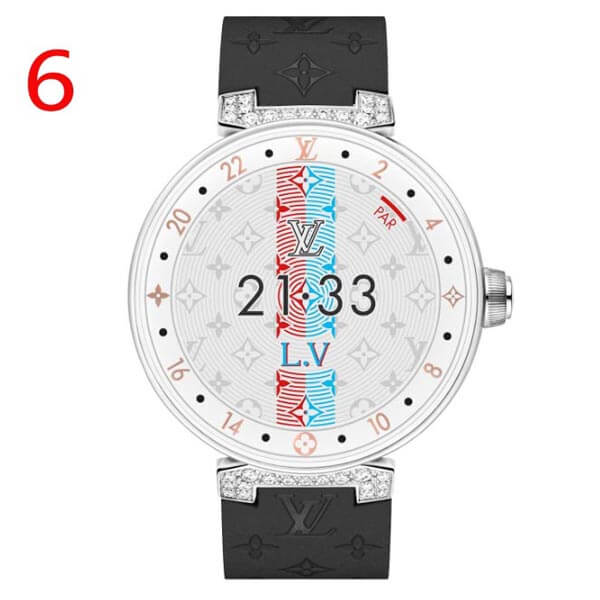 タンブールホライゾン コピー ルイヴィトン スマートウォッチ スーパーコピー TAMBOUR HORIZON PURE WHITE & DIAMONDS 42.9 MY LV TAMBOUR