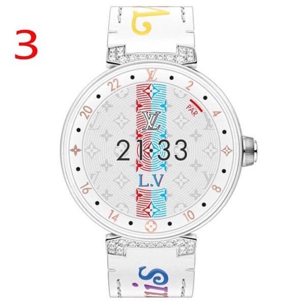 タンブールホライゾン コピー ルイヴィトン スマートウォッチ スーパーコピー TAMBOUR HORIZON PURE WHITE & DIAMONDS 42.9 MY LV TAMBOUR