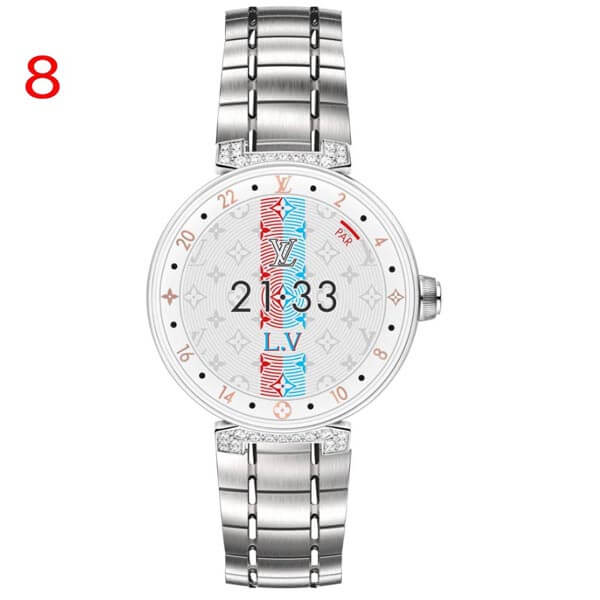 タンブールホライゾン コピー ルイヴィトン スマートウォッチ スーパーコピー TAMBOUR HORIZON PURE WHITE & DIAMONDS 42.9 MY LV TAMBOUR