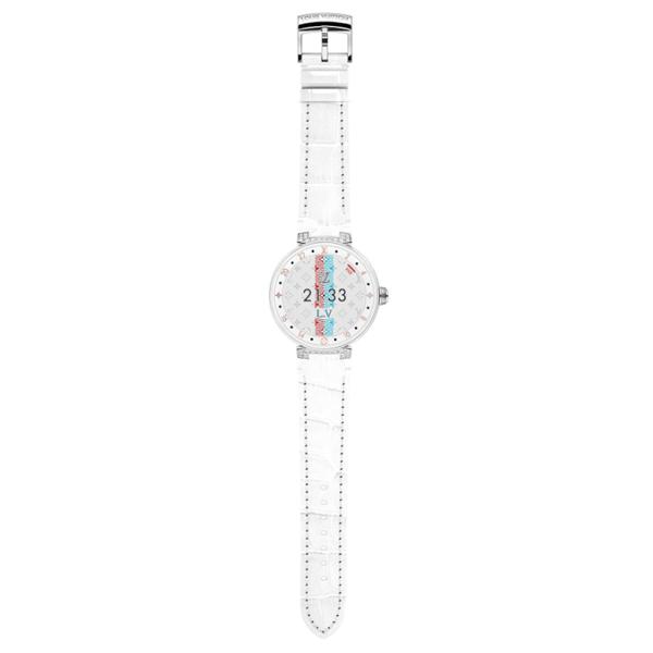 タンブールホライゾン コピー ルイヴィトン スマートウォッチ スーパーコピー TAMBOUR HORIZON PURE WHITE & DIAMONDS 42.9 MY LV TAMBOUR