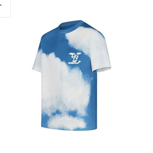 ルイヴィトン 限定 半袖Tシャツ コピー クラウドプリント ブルー 1A89U4