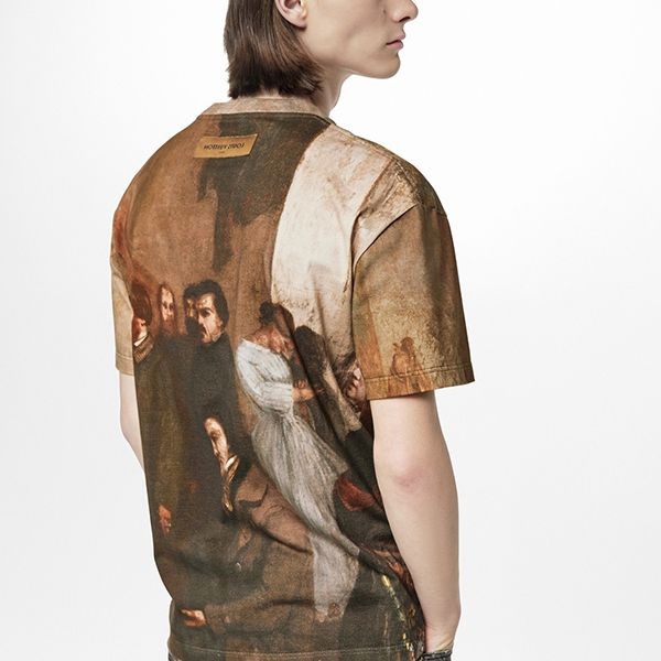 即発ルイヴィトン Tシャツ 偽物 プリントCOURBET 1AAGOL
