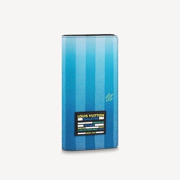 最新！ルイヴィトン ポルトフォイユ ブラザ 財布 ストライプ 青 M81318