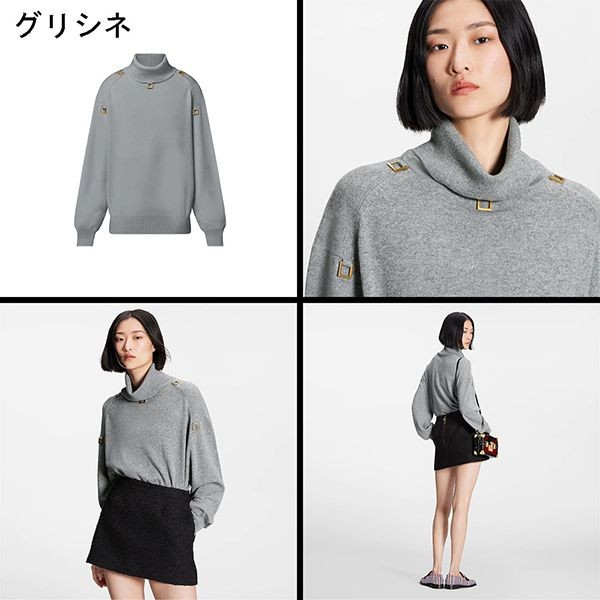 ​ルイヴィトン コピーDリング ニット ハイネックセーター 長袖トップス 4色 1AAL8B