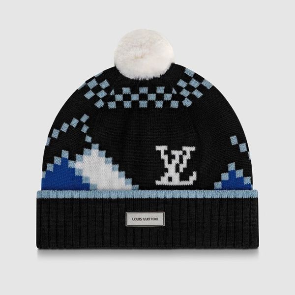 可愛い ルイヴィトン ボネ LV スノー ニットキャップ 偽物 ロゴ M77990