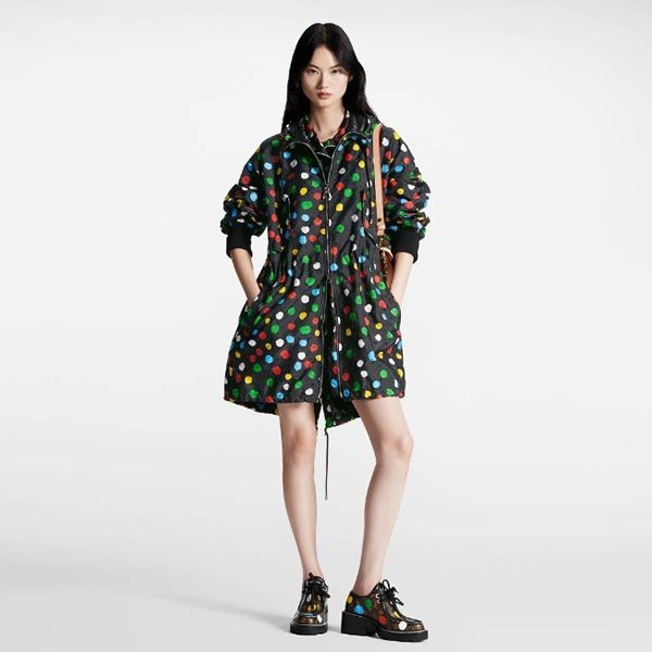 草間彌生 LV × YK ペインティッド ドットロングパーカ 偽物 1AB7VP
