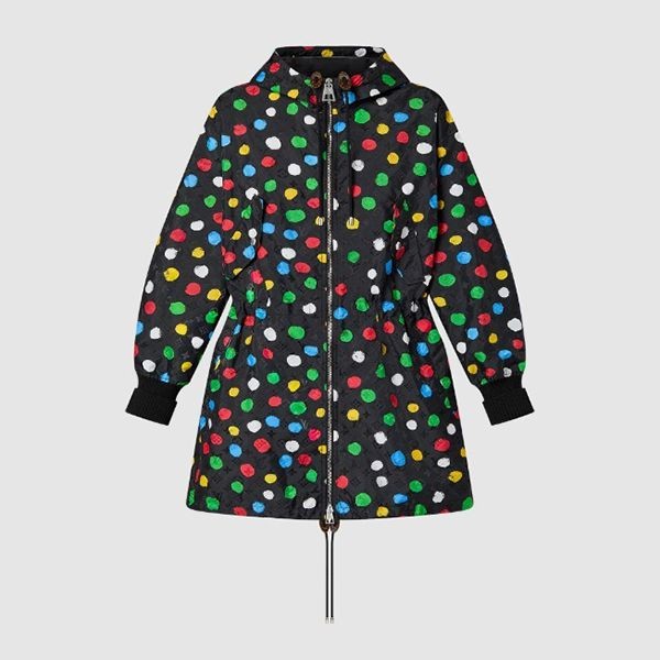 草間彌生 LV × YK ペインティッド ドットロングパーカ 偽物 1AB7VP
