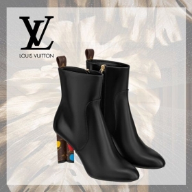 ルイヴィトン コピー LV × YK シルエットライン アンクルブーツ 草間彌生 1AB9WD