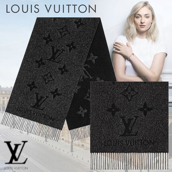 ☆ヴィトン マフラー 偽物☆ エシャルプロゴマニア LV レイキャビック スパークル カシミヤ