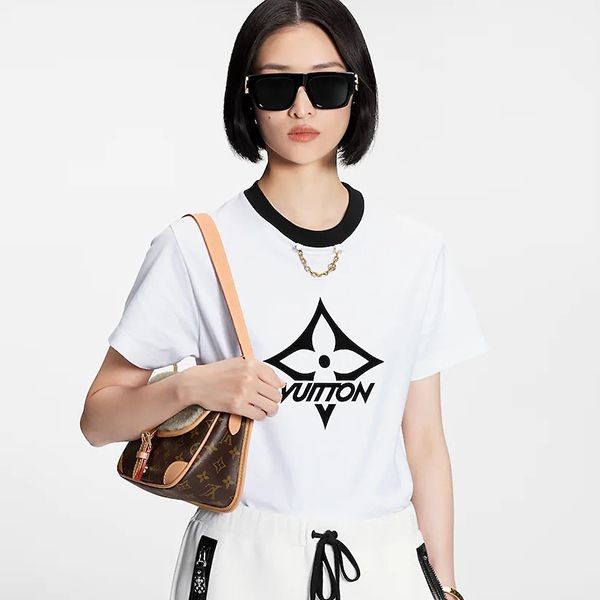 【追跡付】ルイヴィトン LVスノーフレーク半袖コットンTシャツ パロディ 1AAMSP