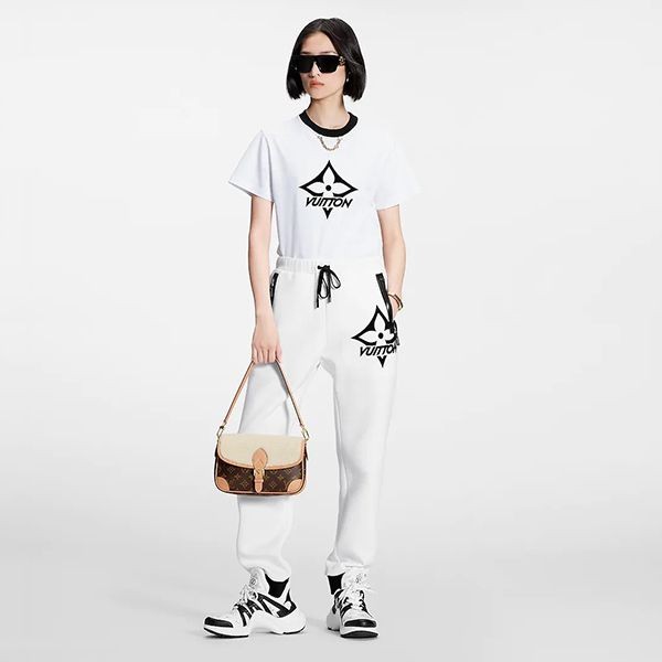 【追跡付】ルイヴィトン LVスノーフレーク半袖コットンTシャツ パロディ 1AAMSP