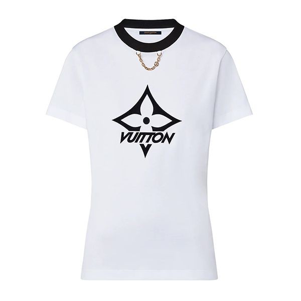 【追跡付】ルイヴィトン LVスノーフレーク半袖コットンTシャツ パロディ 1AAMSP