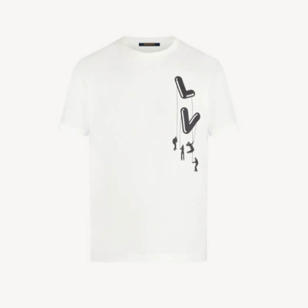 ルイヴィトン Tシャツ 偽物 21SS フロウティングLVプリンテッド 1A8P90