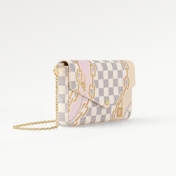 注目度抜群！ルイヴィトン ポシェットフェリシーLV ダミエ 偽物 ロープ N40466