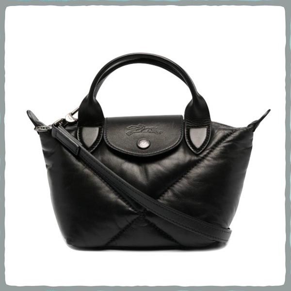 ロンシャン 偽物 ロゴ Le Pliage Cuir トップハンドルバッグ